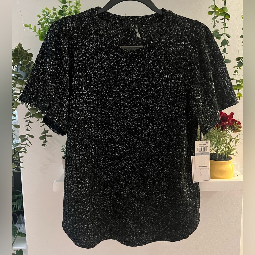 NWT 1. State Black Short Sleeve Women's Tee
